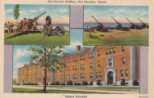 FORT SHERIDAN, Illinois, PU-1943; Anti-Aircraft Artillery, Battery Barracks