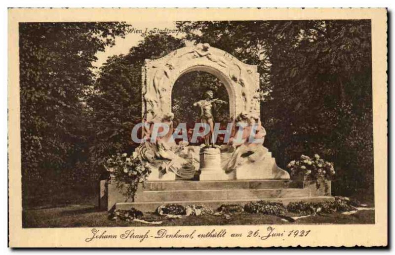 Postcard Old Vienna Johann Straufs Denkrmal Music Musician