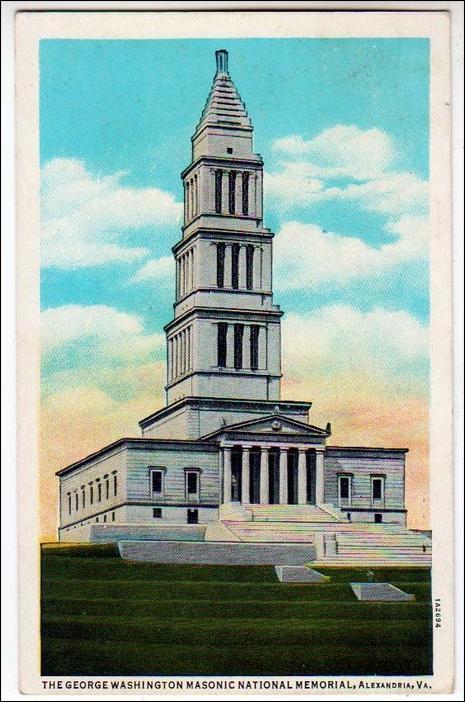 VA - Alexandria. Geo. Washington Masonic Nat Memorial. RPO- NY & Washington RR