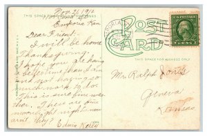 1912 Postcard Union Street Emporia Kansas Vintage Standard View Card 