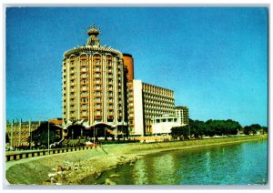 China Postcard River View Hotel Lisboa Building of Macao 1977 Vintage Posted