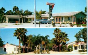 SARASOTA, FL Florida  ADIRONDACK MOTEL  c1950s  CARS  Roadside  Postcard