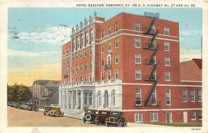 G10/ Somerset Kentucky Postcard 1937 Hotel Beecher US Hwy 27 and 80