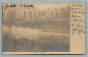 EGG HARBOR CITY NJ BATH HOUSE ANTIQUE REAL PHOTO POSTCARD RPPC