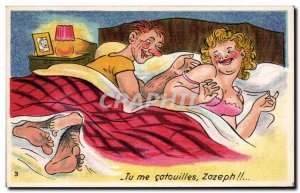 Old Postcard Fantasy Humor You catouilles me Zazeph