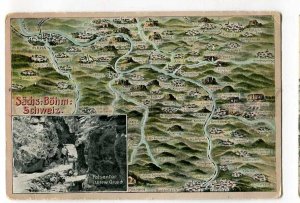 3054989 SWITZERLAND Sachs - Bohm MAP on Old postcard