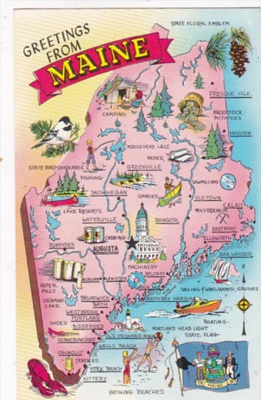 Greetings From Maine With Map