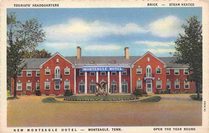 New Monteagle Hotel US 41 Dixie Highway Tennessee linen postcard