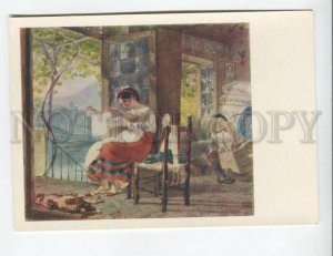 468667 USSR 1958 Leningrad Russian Museum Karl Bryullov waiting for baby dog