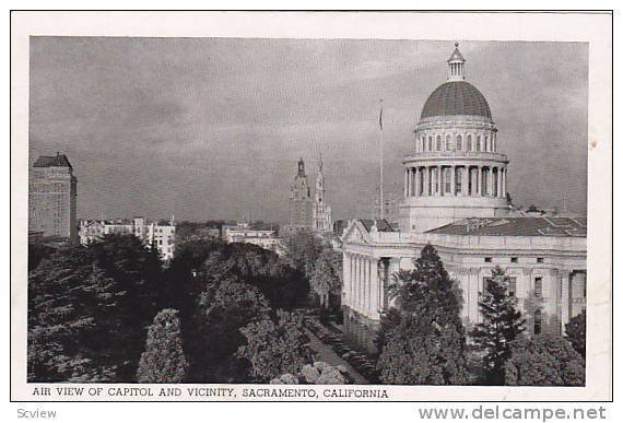 Air View Of Capitol And Vicinity, Sacramento, California, 1920-1940s