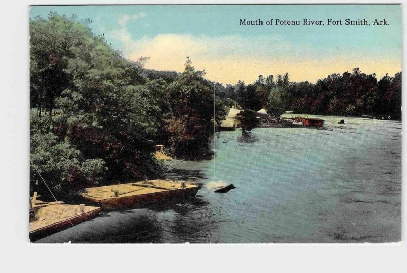 PPC POSTCARD ARKANSAS FORT SMITH MOUTH OF POTEAU RIVER PRETTY NICE CARD