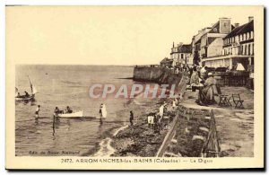 Old Postcard Arromanches Les Bains dam