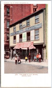 Home of Paul Revere Boston Massachusetts Banca Italiana Shopping Store Postcard