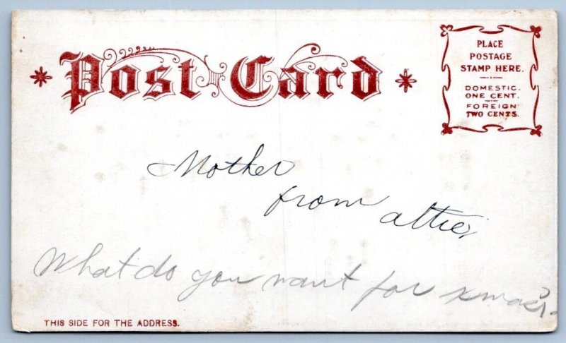 Pre-1907 FLYING HORSES FERRIS WHEEL at NIGHT ASBURY PARK A. LIVINGSTON POSTCARD