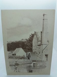 Warwickshire Artist John Burt Painting the Mill at Lower Slaughter Vtg Postcard