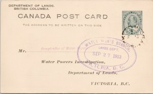 Department of Lands British Columbia 1913 Water Powers Investigation Postcard H6 