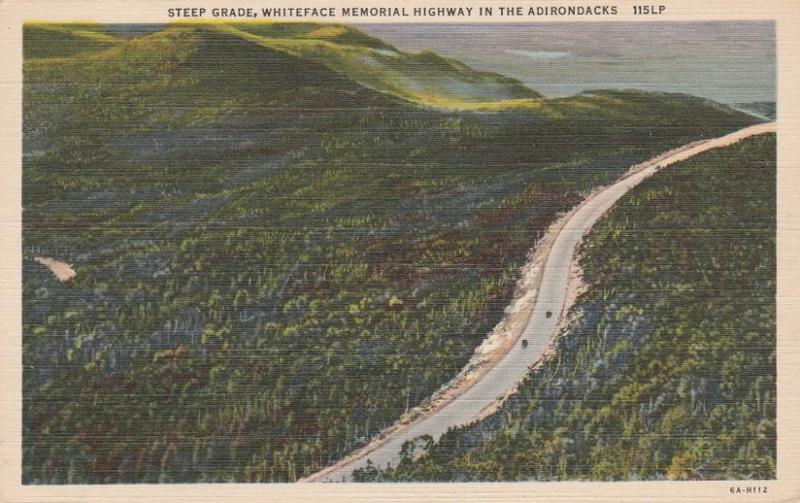 Steep Grade on Highway - Whiteface Mountain - Adirondacks, New York - Linen