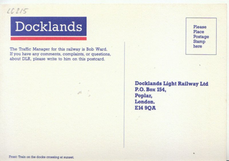 Railway Postcard - Docklands Light Railway - London - Ref TZ9653