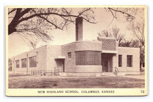 Postcard New Highland High School Columbus Kansas