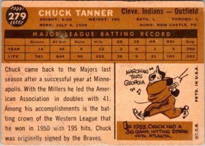 1960 Topps Baseball Card Chuck Tanner Cleveland Indians sk10501