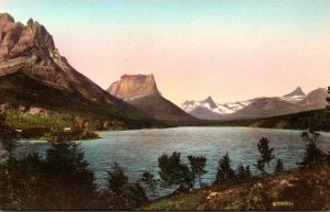 Montana Glacier National Park Saint Mary Lake Little Chief and Citadel Mounta...