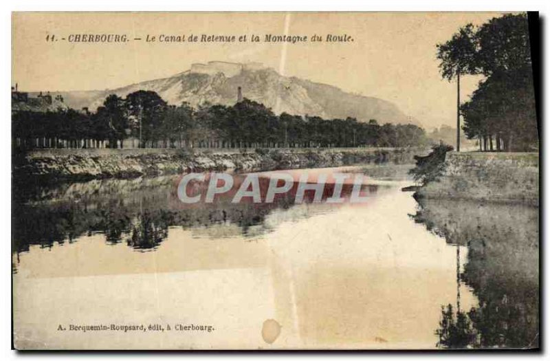 Old Postcard Cherbourg the Hold Channel and the Mountain Road