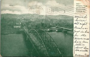 Postcard PA Pittsburgh Allegheny River And City From Bessemer Building 1907 M2