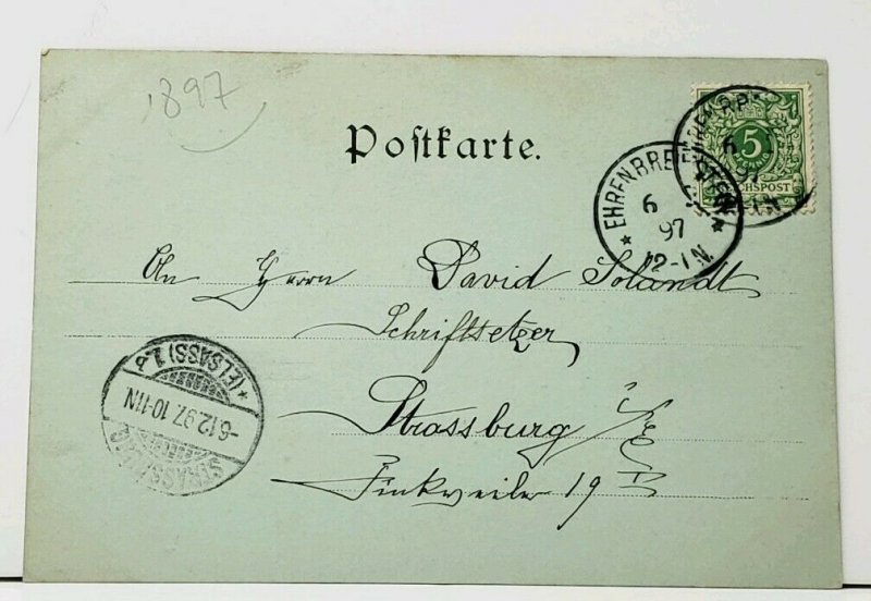 Germany 1897 Koblenz Ehrenbreitstein Postcard I16