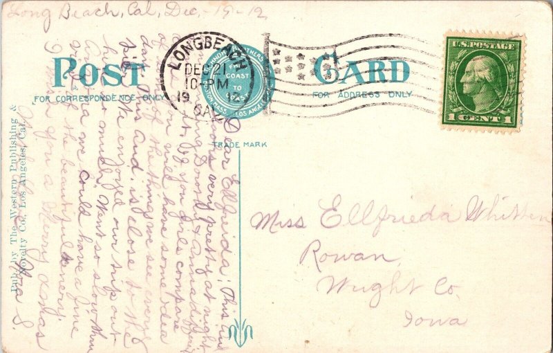 Auditorium by Night, Long Beach CA c1912 Vintage Postcard I51