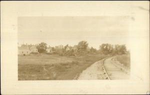 Perry ME RR Train Tracks & Homes c1920s-30s Real Photo 