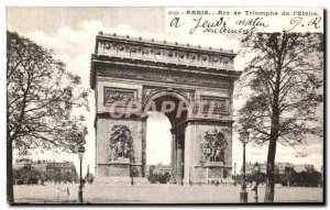 Old Postcard Paris Are de Triomphe de l Etoile
