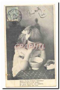  Vintage Postcard Fantaisie Baby of a bad mood claims that it has sore (child)