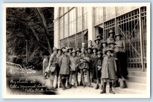 Switzerland Postcard Boy Scouts at Tell's Memorial Chapel 1931 RPPC Photo