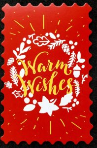 [AG] P509 Merry Christmas Festival Warm Wishes (postcard) *odd shape *New