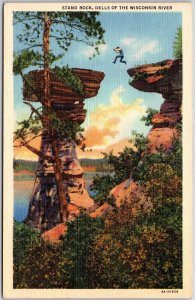 Stand Rock Dells Of The Wisconsin WI River Wonderful Rock Formation Postcard