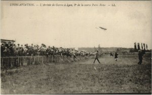 PC CPA AVIATION, L'ARRIVÉE DE GARROS A LYON, Vintage Postcard (b24466)