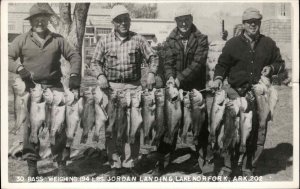 Lake Norfork Arkansas AR Men Bass Fishing Catch Real Photo Postcard