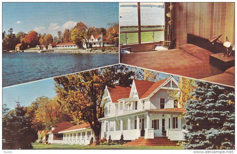 3-views,  Glen House and Motel on St. Lawrence River,  Hwy 401,  Ontario,  Ca...