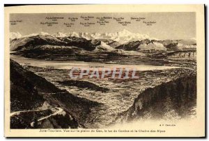 Old Postcard Jura Tourist View On The Plaine De Gex Lac De Geneve and the Cha...