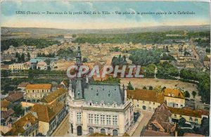 Old Postcard Sens Yonne Panorama of the northern part of the City View from t...