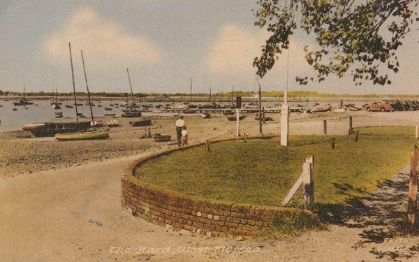 West Mersea Essex The Hard 1960s Postcard Man Child View Boats Postmark Postcard