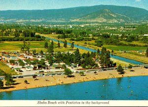 Canada Skaha Beach and Okanagan Canal With Penticton In Background