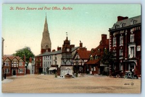 Denbighshire Wales Postcard St. Peters Square and Post Office Ruthin c1910