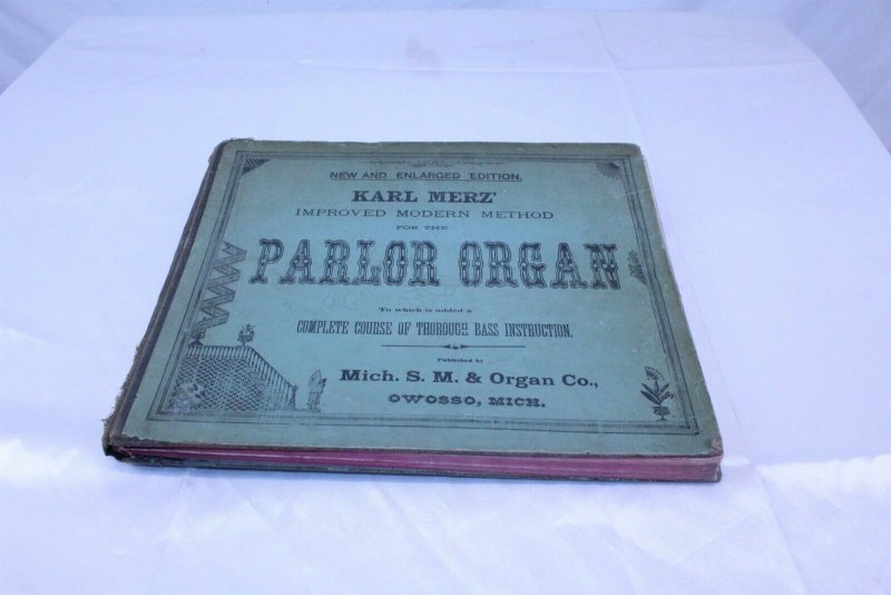 1880 Copyright Hardcover Parlor Organ Teaching Course Book