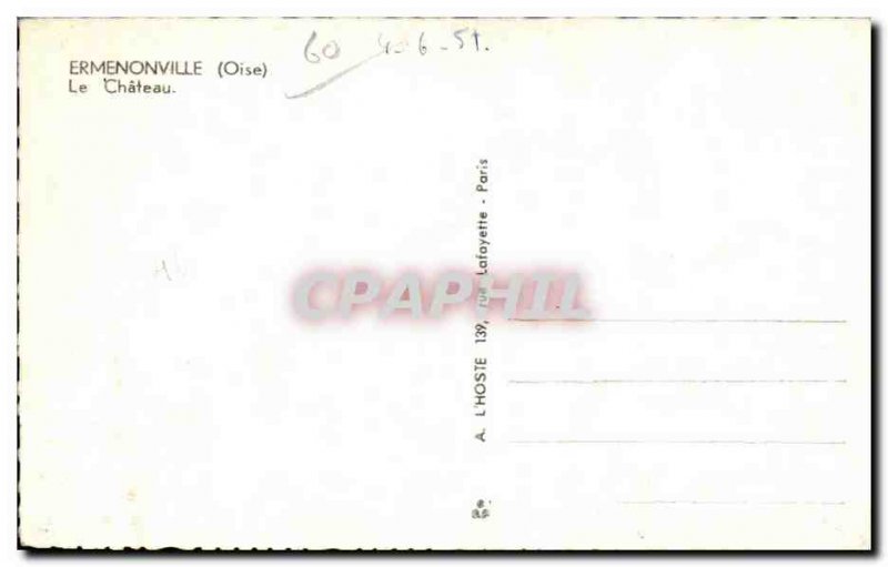 Old Postcard Ermenonville (Oise) Le Chateau