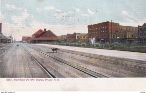 FARGO, North Dakota, 1900-1910s; Northern Pacific Depot, Railroad Tracks