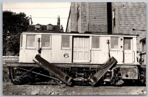 Sweeper Cleaner #6 Interurban Trolley Streetcar 1940s RPPC Real Photo Postcard