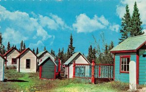 CHAMPAGNE, Yukon Canada   INDIAN GRAVEYARD Miniature Houses  VINTAGE  Postcard