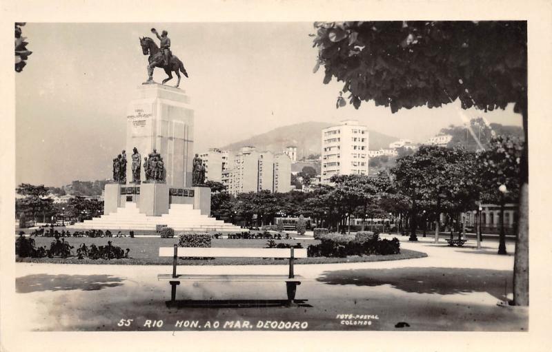 RIO DE JANEIRO BRAZIL MONUMENT GENERAL DEODORO PHOTO POSTCARD c1950s