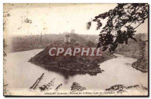 Postcard Old Creuse Crozant Ruins of Chateau views Confluent